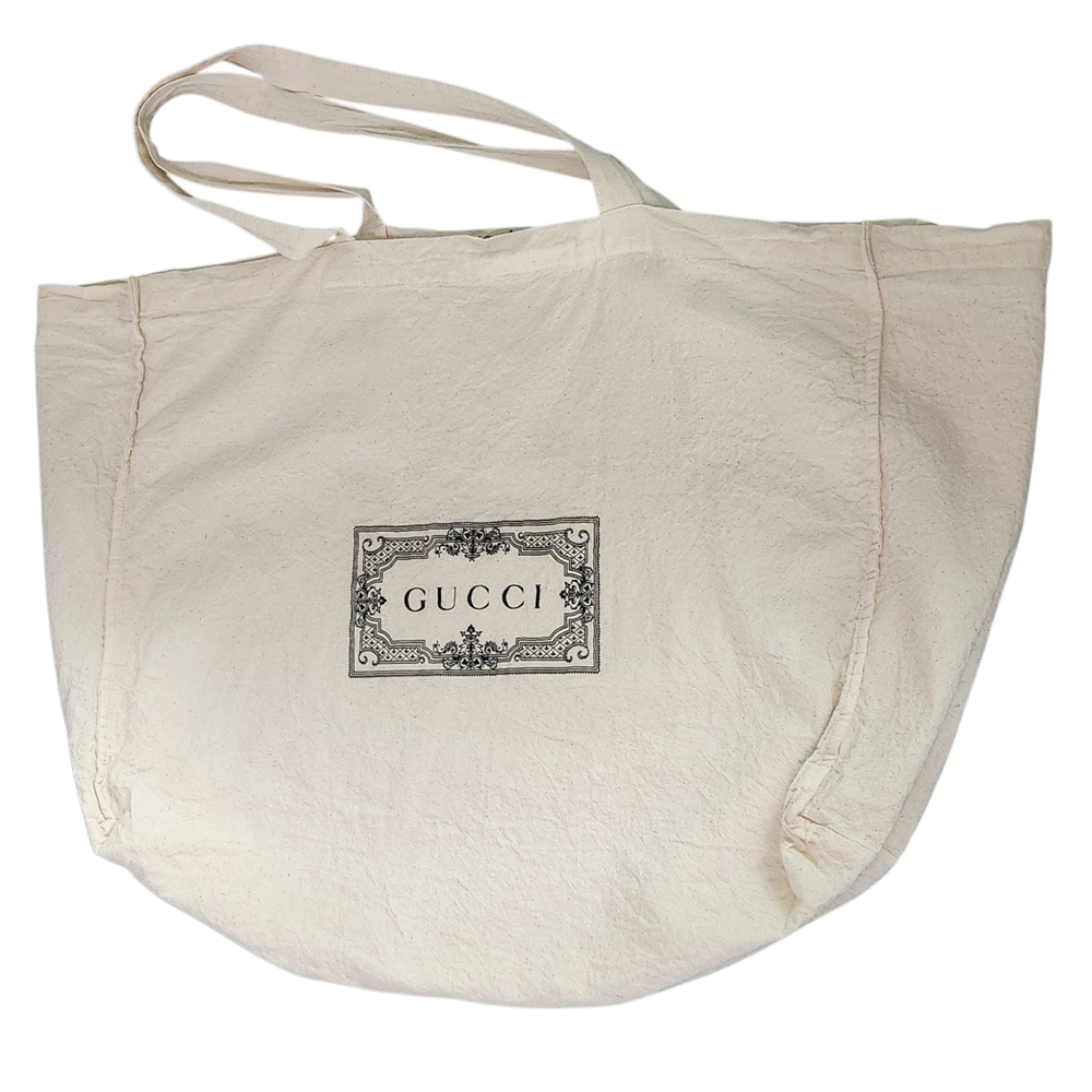 Gucci Cream Reusable Cotton Tote Bag 19" X 14"